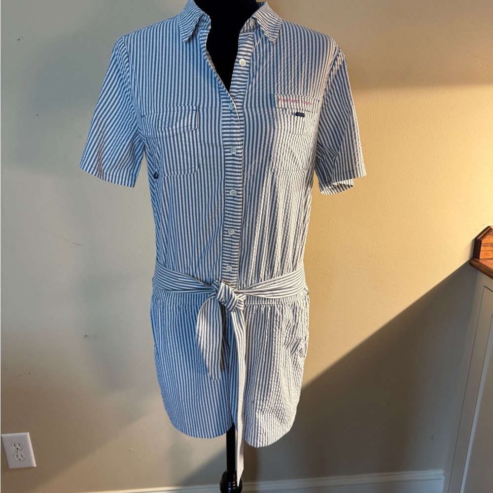 Vineyard Vines Blue and White Striped Romper